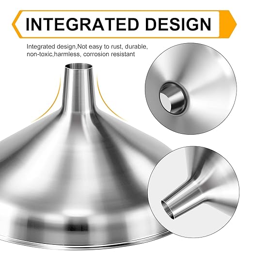 2 Pack Stainless Steel Kitchen Funnel Set - Image 2