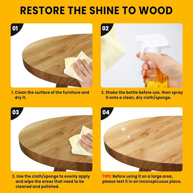 PIPIHUA Wood Oil Polish Spray, Shines & Protects, Wood Furniture Cleaner and - Image 6