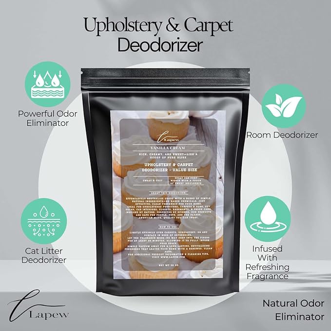Vanilla Cream Carpet Freshener Powder Refill 36 oz | Powerful Odor Eliminator - Image 3