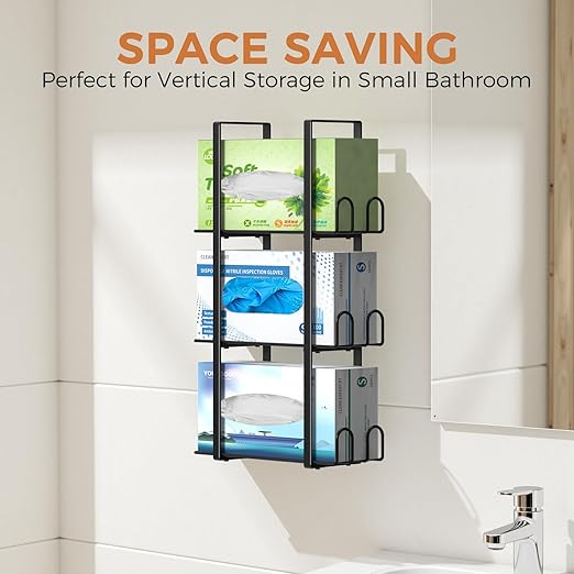 Glove Holder Dispenser for Wall Mount, Wall-Mounted Triple Rubber Box Holder - Image 6