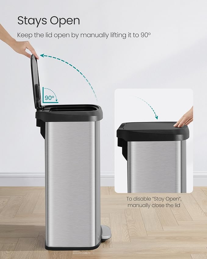 SONGMICS Kitchen Trash Can, 21 Gallon Stainless Steel Garbage Can, - Image 6