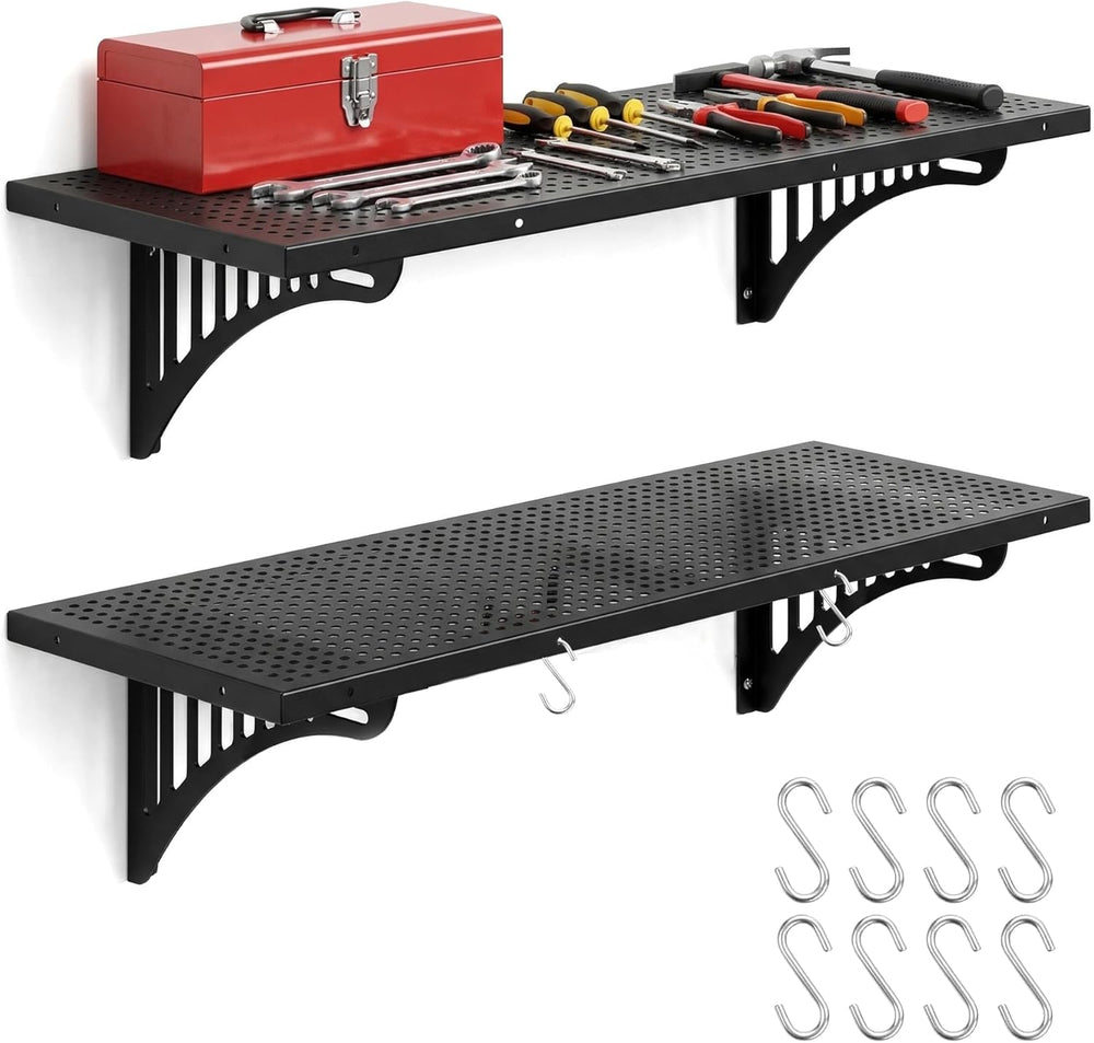 2 Pack Heavy Duty Garage Wall Shelving 45.3 x 16.5 Inch
