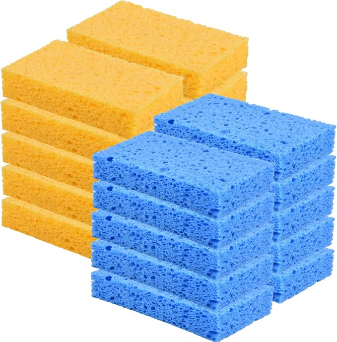 YoleShy 20 Pack Sponges Kitchen Natural Compressed Cellulose Sponges by YoleShy