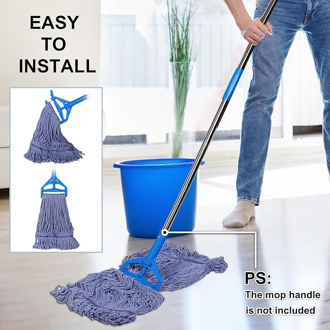 JERIA 4 Pack Heavy Duty Mop Head Replacements, String Mop Head - Image 3