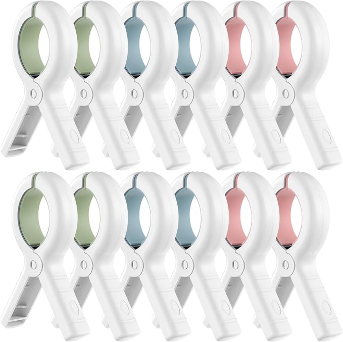 Senbowe 12 Pack Beach Towel Clips, Pool Chair Clips, Heavy Duty Plastic Clothes by Senbowe