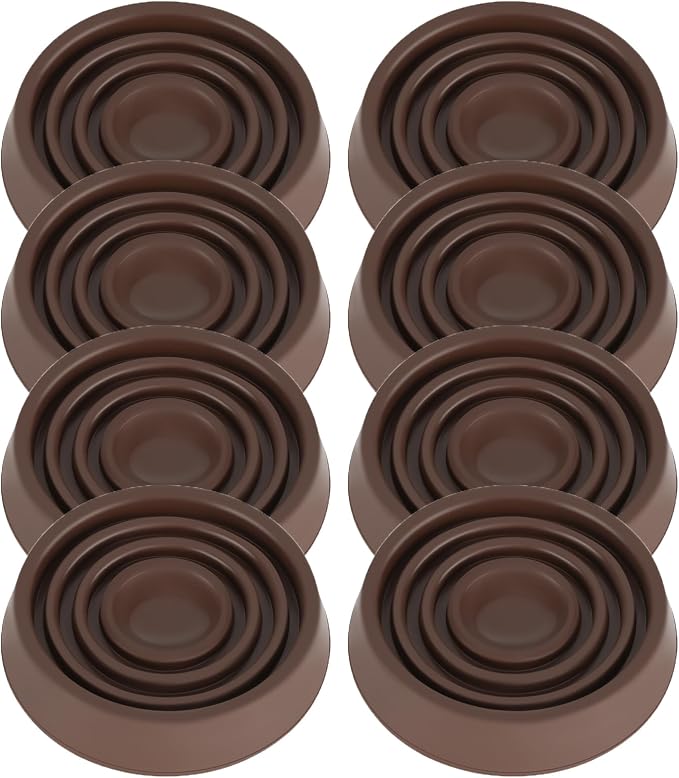Furniture Coasters, 1.5X1.5 Rubber Caster Cups Non Slip Furniture Pads Non Skid by VOCOMO
