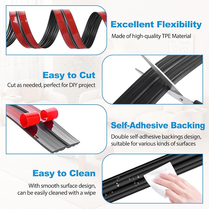Wall Corner Protector Peel and Stick Corner Trim Molding Flexible Inside & - Image 2