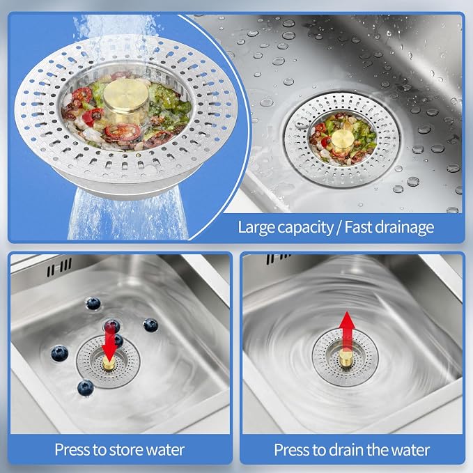 Upgraded 3 in 1 Kitchen Sink Drain Strainer - Image 4