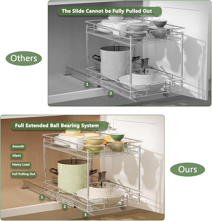 ROOMTEC Pull Out Cabinet Organizer, Kitchen Cabinet Organizer and Storage - Image 5