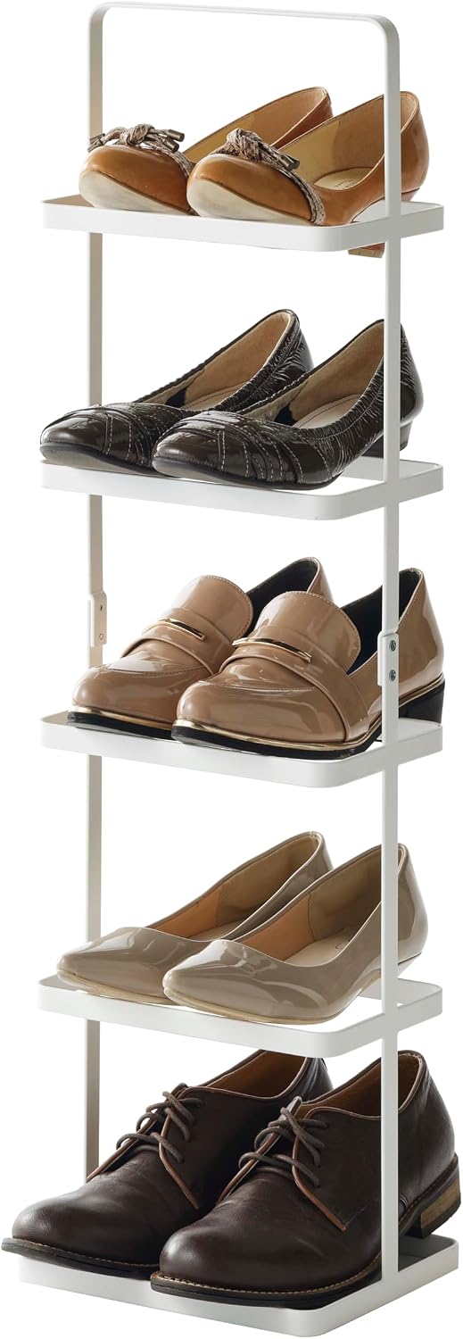 YAMAZAKI Home Tower Compact Modern Metal Shoe Rack - Tall, 31" - Steel -...