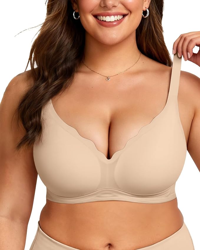 Vertvie Womens Seamless Bras No Underwire Supportive Wireless Push Up Full by WelcometoVertVie