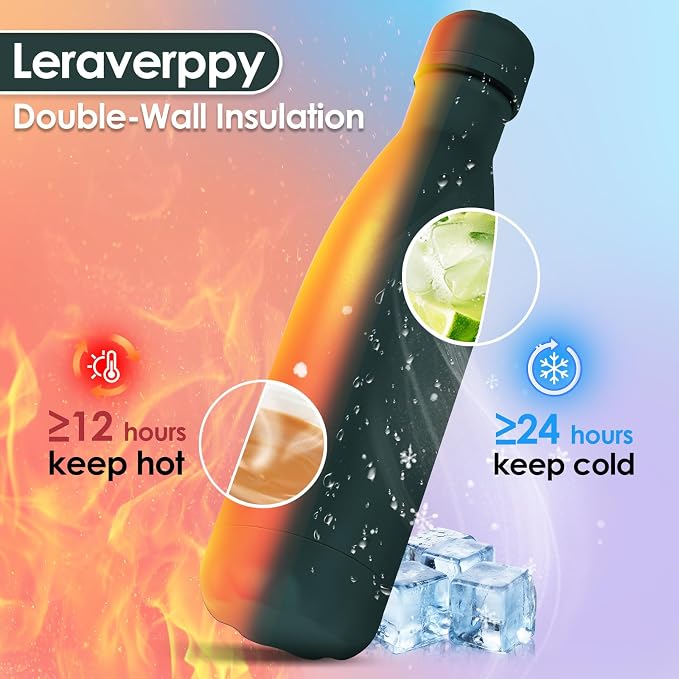 17oz Cola-Bottle Shaped Stainless Steel Leak-proof Water Bottle, Double Wall - Image 3