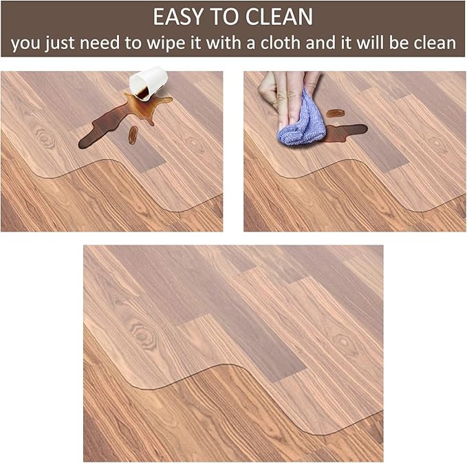 Office Chair Mat for Hardwood Floor, 48”x 36” Vinyl Desk Chair Mat Clear Floor - Image 5