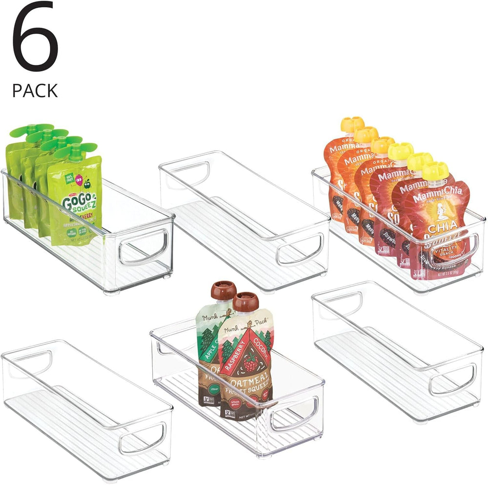 mDesign Plastic Stackable Small Organizing Bin Kitchen Pantry Cabinet, Refrig...