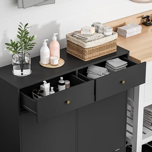 Double Tilt Out Trash Can Cabinet, Trash Storage Cabinet - Image 5