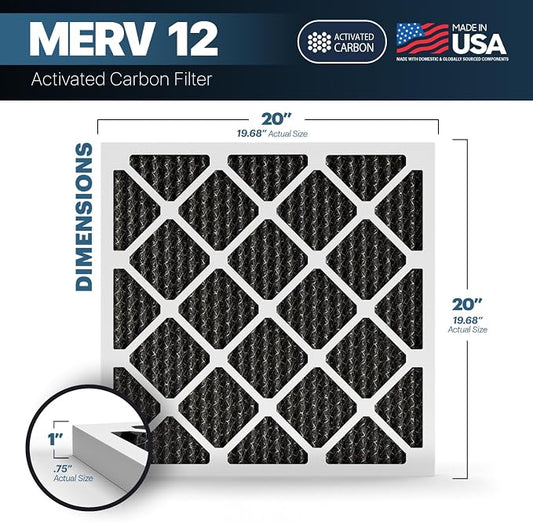 BNX TruFilter 20x20x1 MERV 12 Odor Defense AC Furnace Air Filter - Image 2