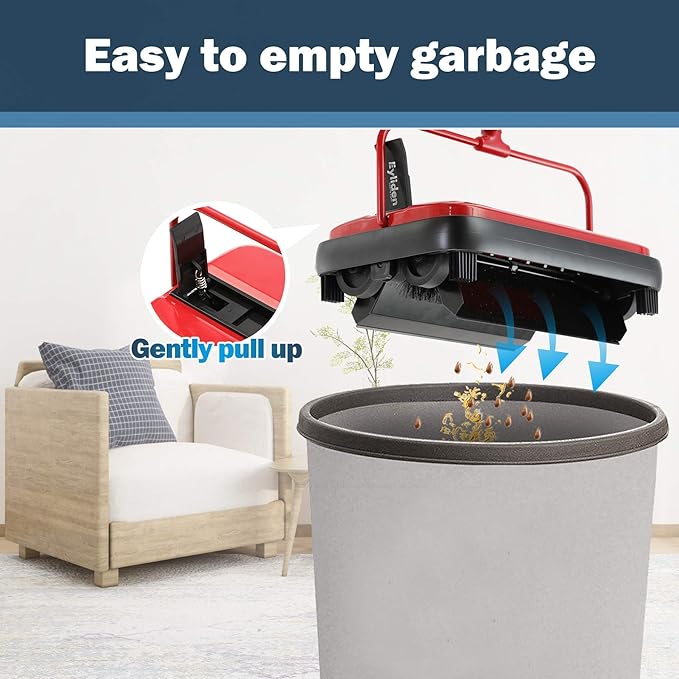 Eyliden Carpet Sweeper, Mini Size Lightweight Hand Push - Image 4