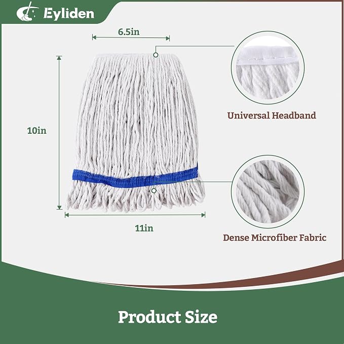 Eyliden 3 Pack Mop Heads Replacement, Universal Commercial Mops - Image 7