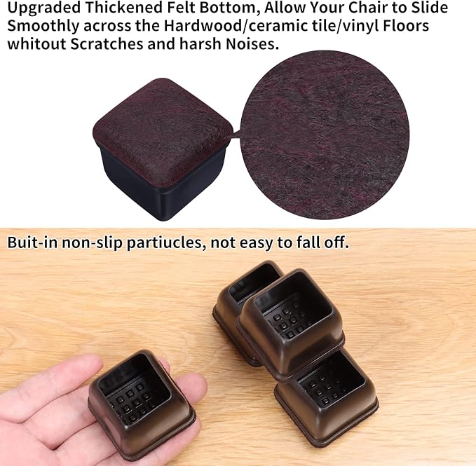 Ezprotekt 24 Pcs Square Chair Leg Floor Protectors - Image 6