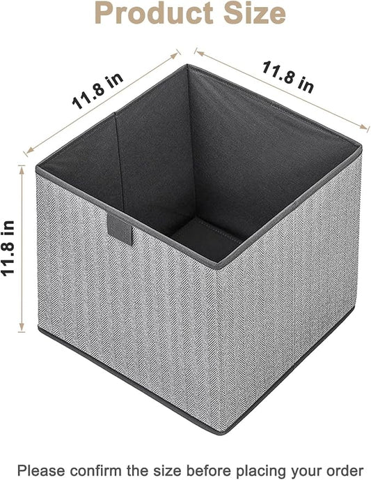 Storage Baskets, 11.8-Inch Woven Fabric Bins, Storage Cubes - Image 2