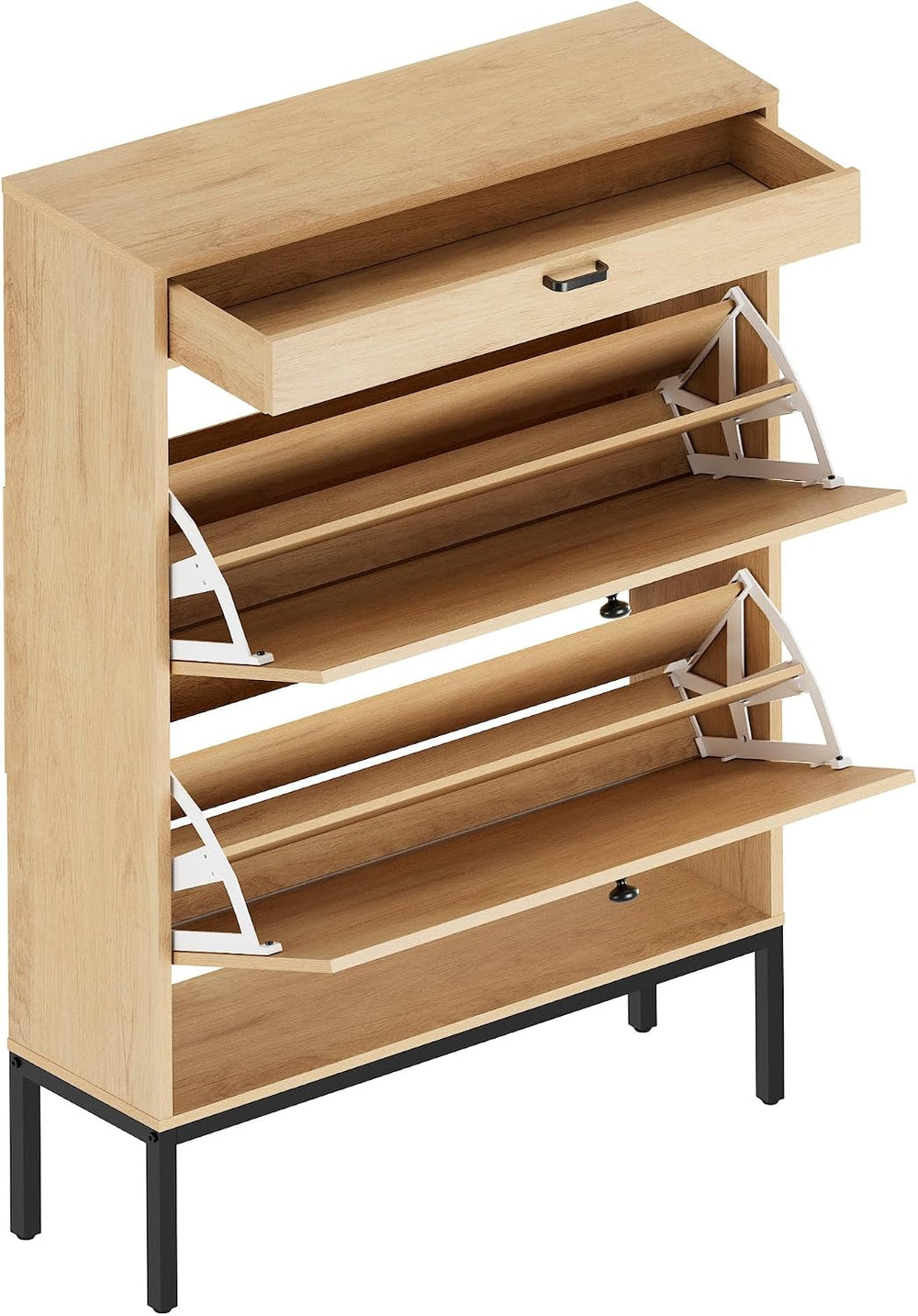 XIAO WEI Shoe Cabinet, Natural Semi Circle Rattan Shoe Storage Organizer Cabi...