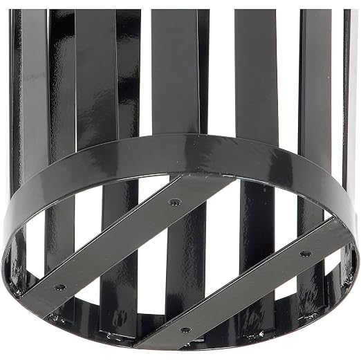 Global Industrial 24 Gallon Heavy-Duty Outdoor Metal Slatted Round Trash - Image 4