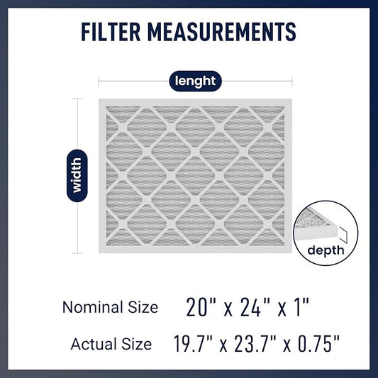 20x24x1 MERV 8 Air Filters 6-Pack, Actual Size 19.7" x 23.7" x 0.75" – - Image 2