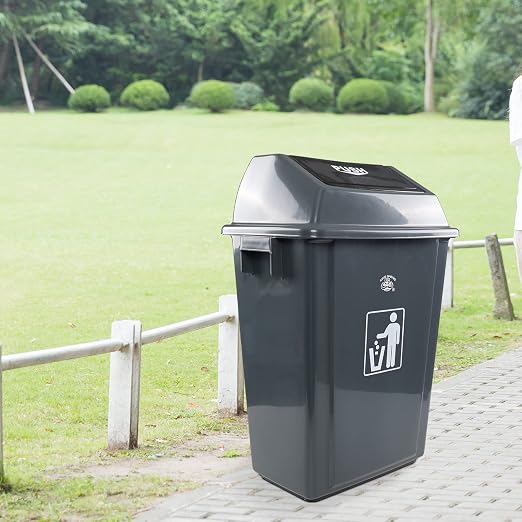 4 Packs Large Garbage Bin with Lid, Plastic Kitchen Waste Bin, 13 Gallon - Image 6