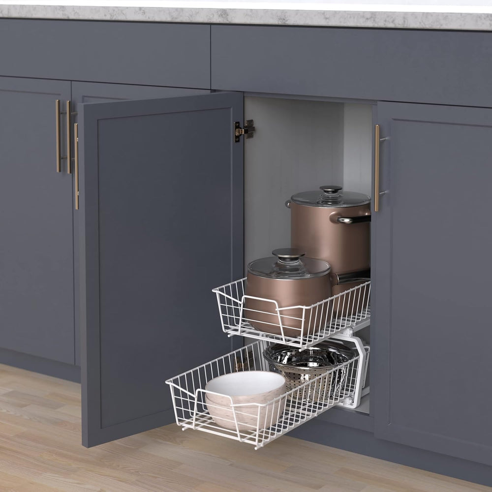 ClosetMaid 11 in. Pull Out Cabinet Organizer, 2 Tier, Heavy Duty, Slide Out P...