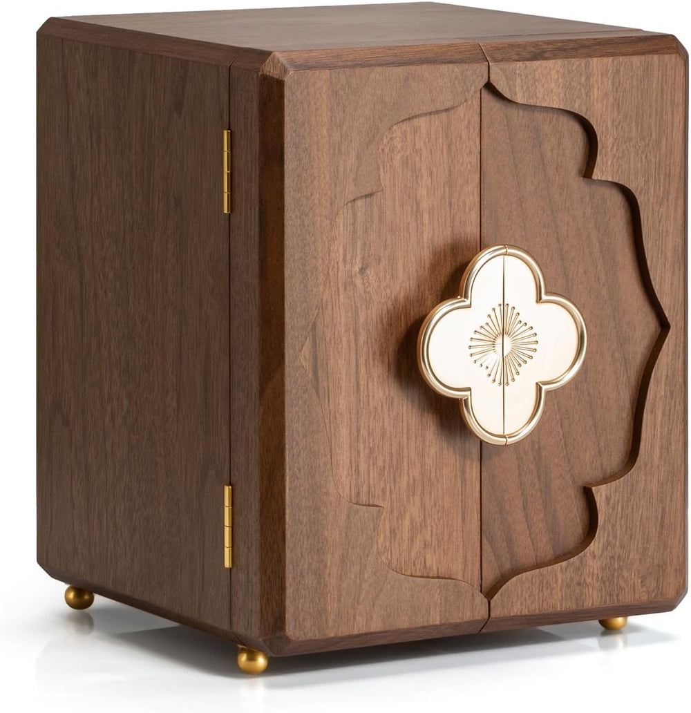 5-Layer Double-Door Walnut Wood Jewelry Box