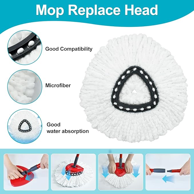Spin Mop Replace Head, Mop Handle Replacement - Image 3