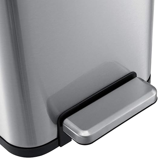 Global Industrial 12 Gallon Stainless Steel Slim Trash Can, Rectangular - Image 4