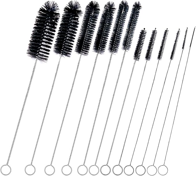 Straw Cleaner Brush Set, 12 Pieces Extra Long Pipe Water Bottle Brushes by BRUSHFAMILY