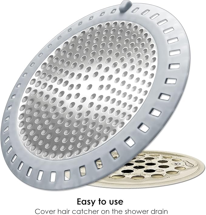 2PCS Shower Drain Hair Catcher, Shower Drain Strainer, Stainless Steel - Image 4