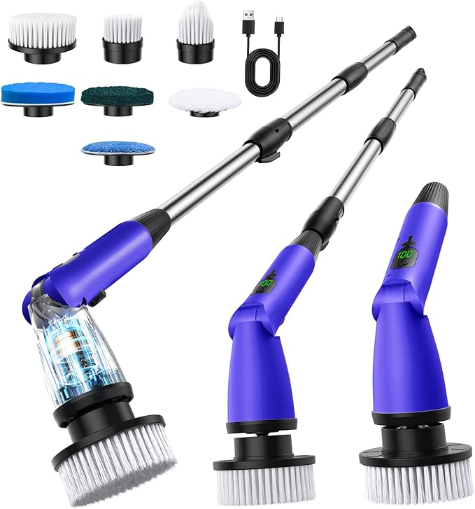 11 in 1 Electric Spin Scrubber Cordless Cleaning Brush 3 Adjustable Angles 2 by Unknown