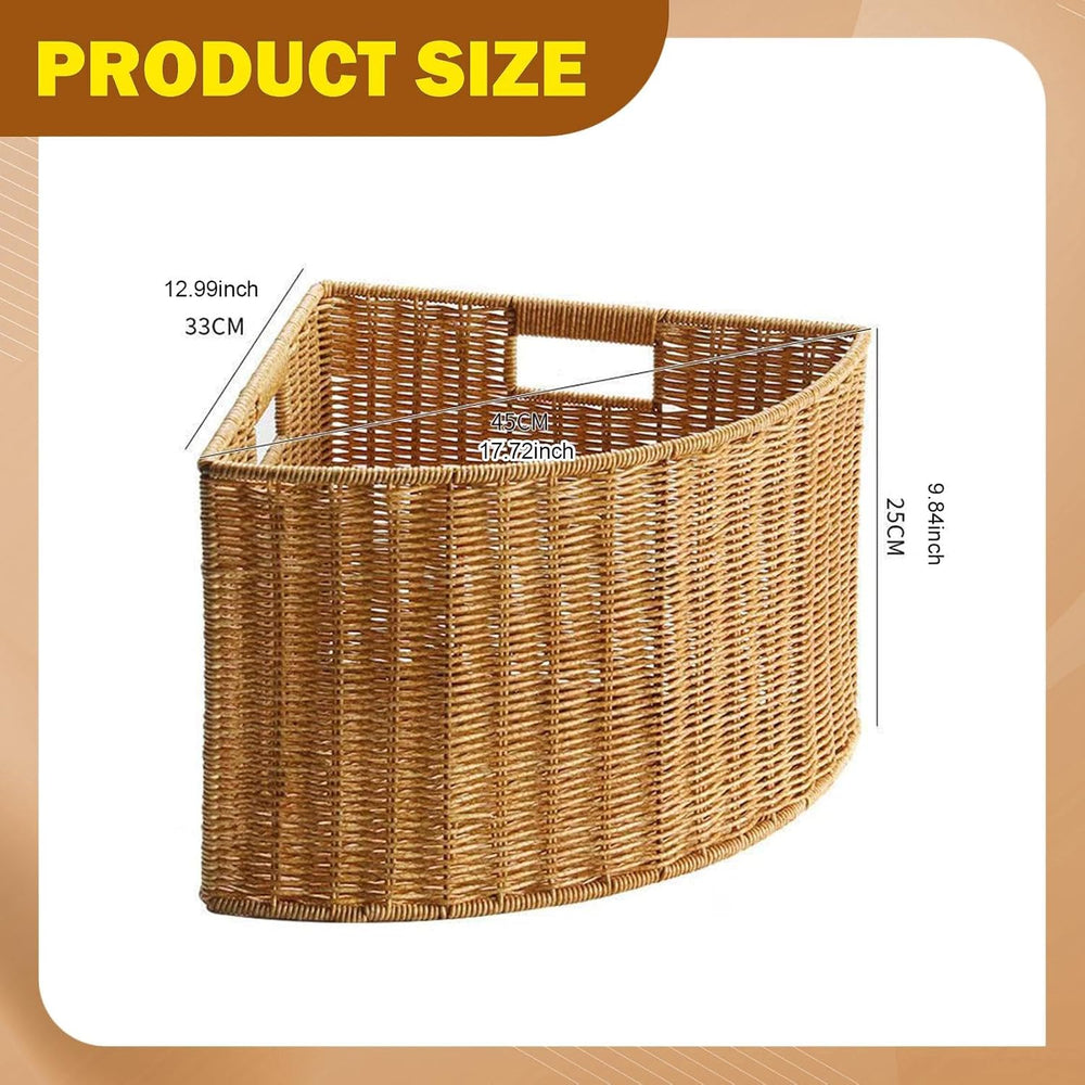Corner Storage Basket Triangle Storage Box Sturdy Space Saving Fan Shape Narr...