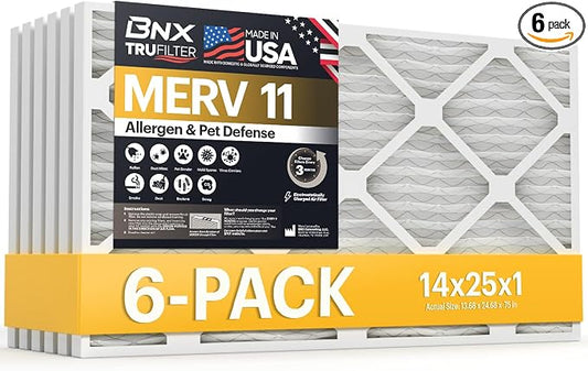 BNX TruFilter 14x25x1 Air Filter MERV 11 by BNX