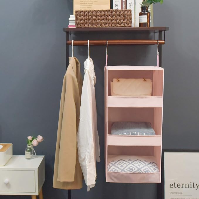 GRANNY SAYS 3-Shelf Hanging Closet Organizer, Collapsible Closet Hanging Shelves - Image 4