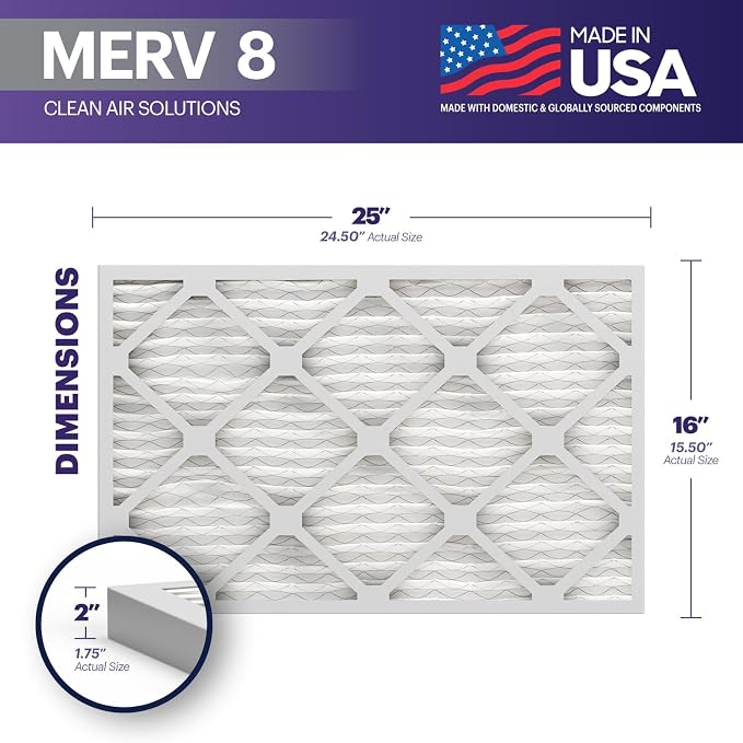 BNX TruFilter 16x25x2 Air Filter MERV 8 - Image 2