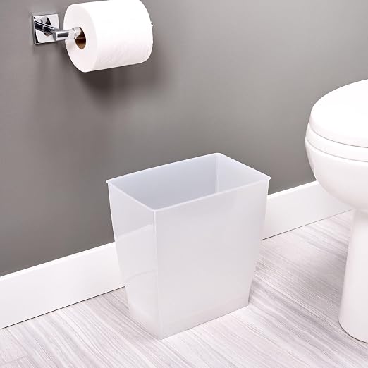 iDesign Small Rectangular Bathroom Trash Set of 2 Waste Can - Image 6