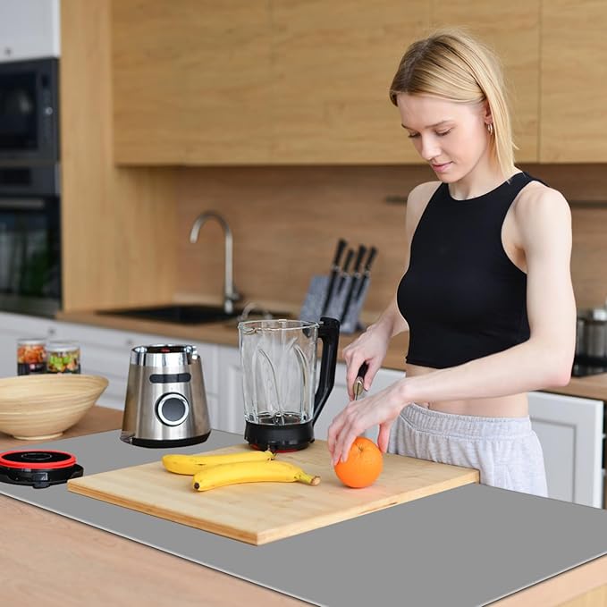 Food Grade Silicone Table Protector Mat 47x24 Inch, Heat Resistant Desk Pad - Image 2