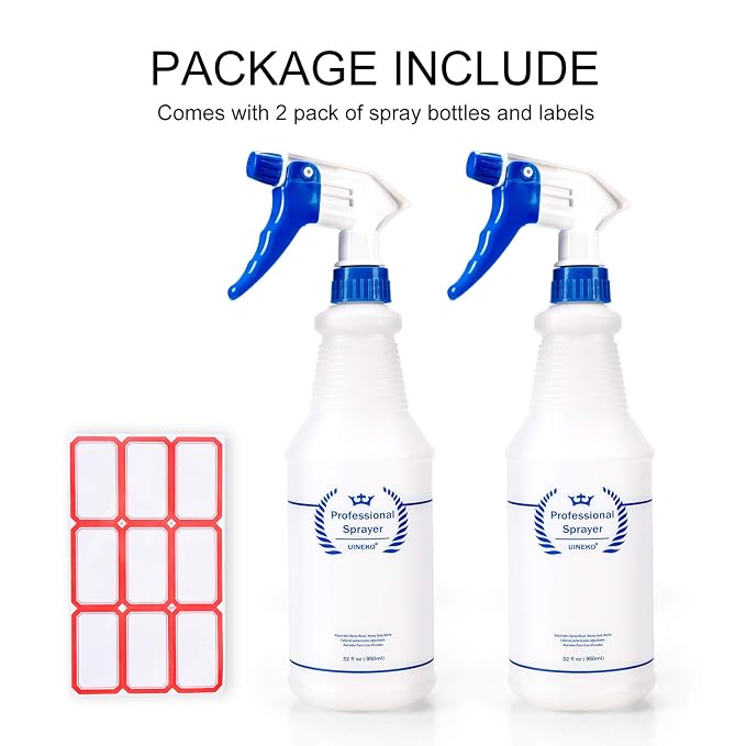 Plastic Spray Bottle 2 Pack, 32 Oz, All-Purpose Heavy Duty Spraying Bottles - Image 7