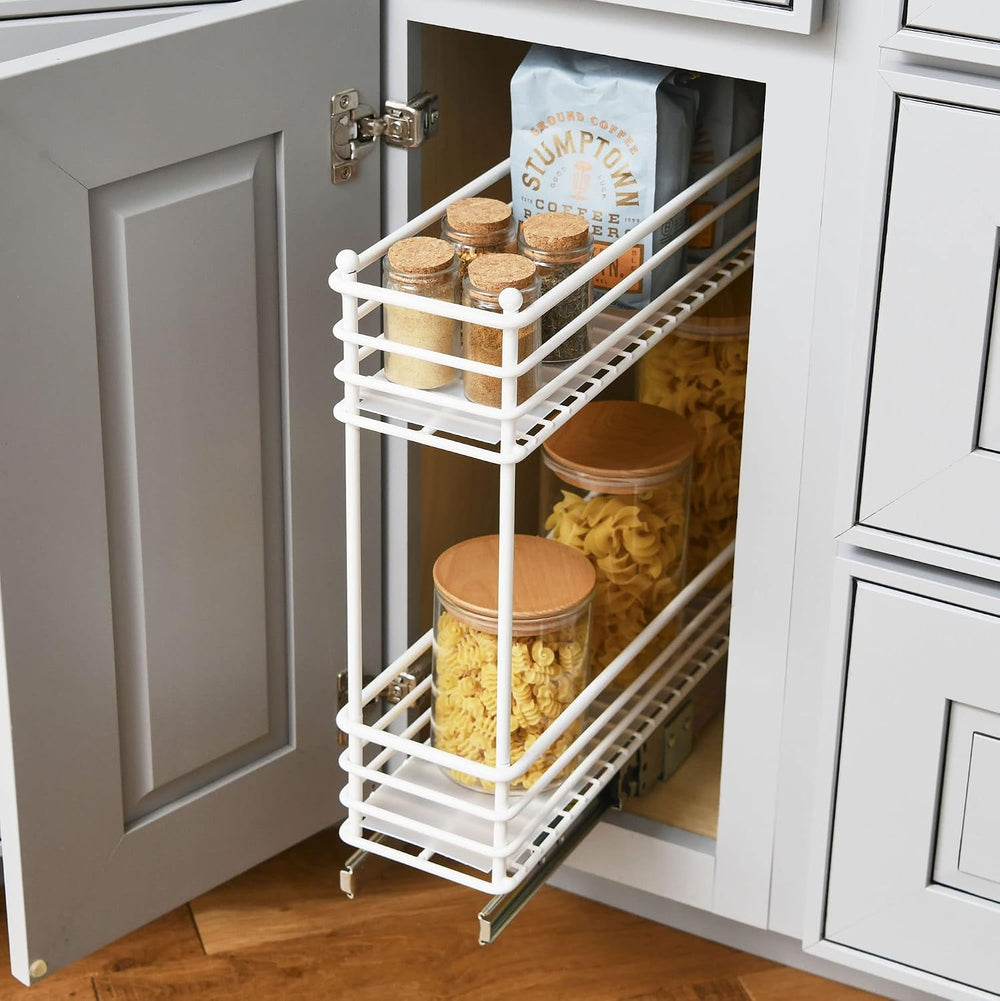 Household Essentials White Steel Artisan Organizer with Plastic Liners, 2-Tie...