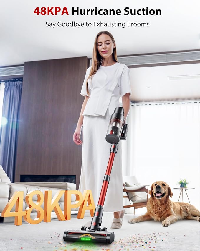 Cordless Vacuum Cleaner, 75Mins/48KPa/580W Self-Standing Vacuum Cleaners - Image 3