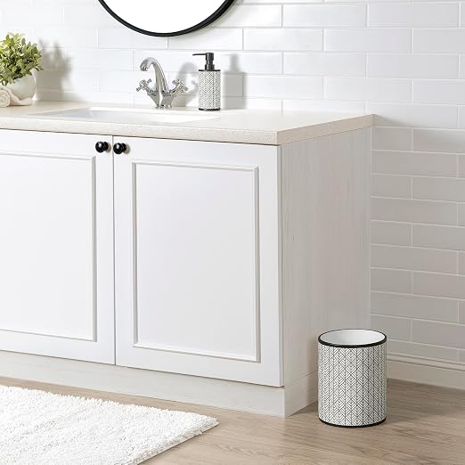 Allure Home Creation Shelby Resin Grey Multicolored Wastebasket Trash Can - Image 3