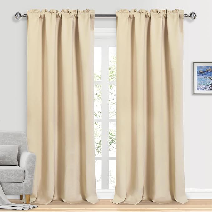 DWCN Blackout Curtains for Bedroom – Rod Pocket Thermal Insulated Noise by DWCN