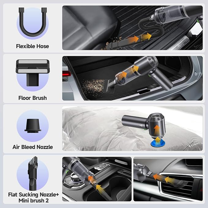 Car Vacuum Portable Cordless, Small Handheld Vacuum Cleaner - Image 3