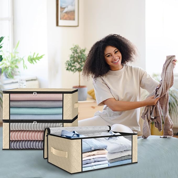 HomeHacks Storage 10-Pack Clothes Organizer Storage Bags Foldable Storage Box - Image 7