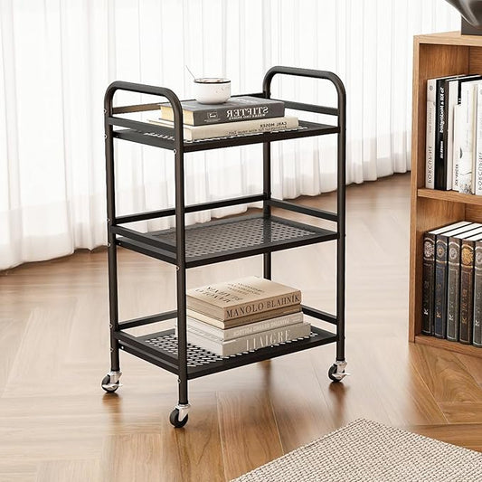 HDANI 3 Tier Rolling Cart, Heavy Duty Multifunctional Metal Frame-Supports 22 - Image 2