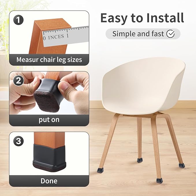 Ezprotekt 24 Pcs Rectangle Felt Chair Leg Floor Protectors - Image 6